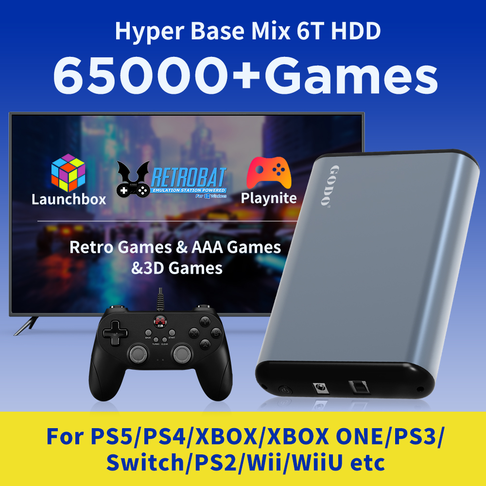 Retro Gaming Xbox - JMachen 6TB Sistema HDD para jogos