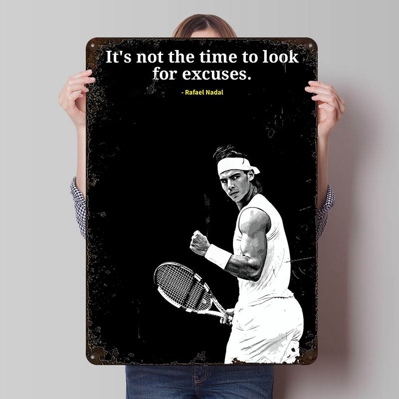 Retro Gaming Quotes - Citações de Rafael Nadal em Poster