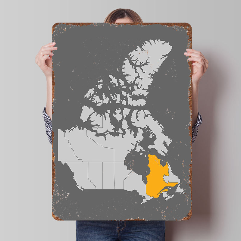 Retro Gaming Quebec - Mapa do Canadá com Quebec em