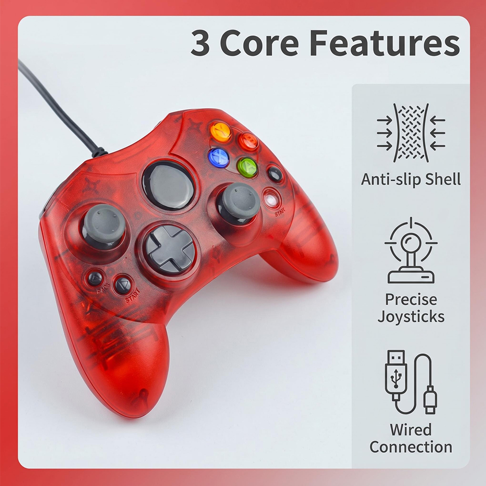 Retro Gaming Xbox - Controle de Jogo com Fio -