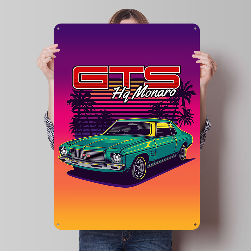 Retro Gaming At - Pôster Metálico HQ Monaro GTS Retro,