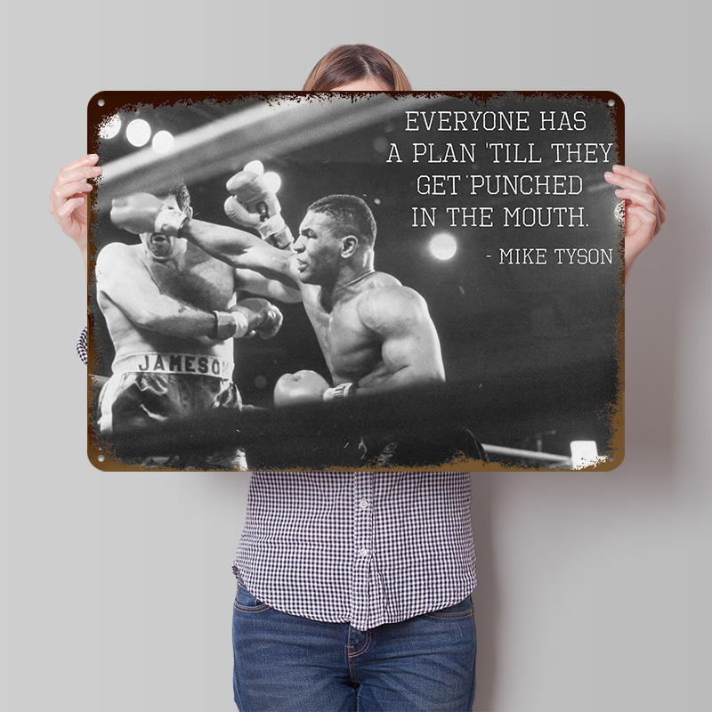 Retro Gaming Quotes - Citação de Mike Tyson, Poster Metálico