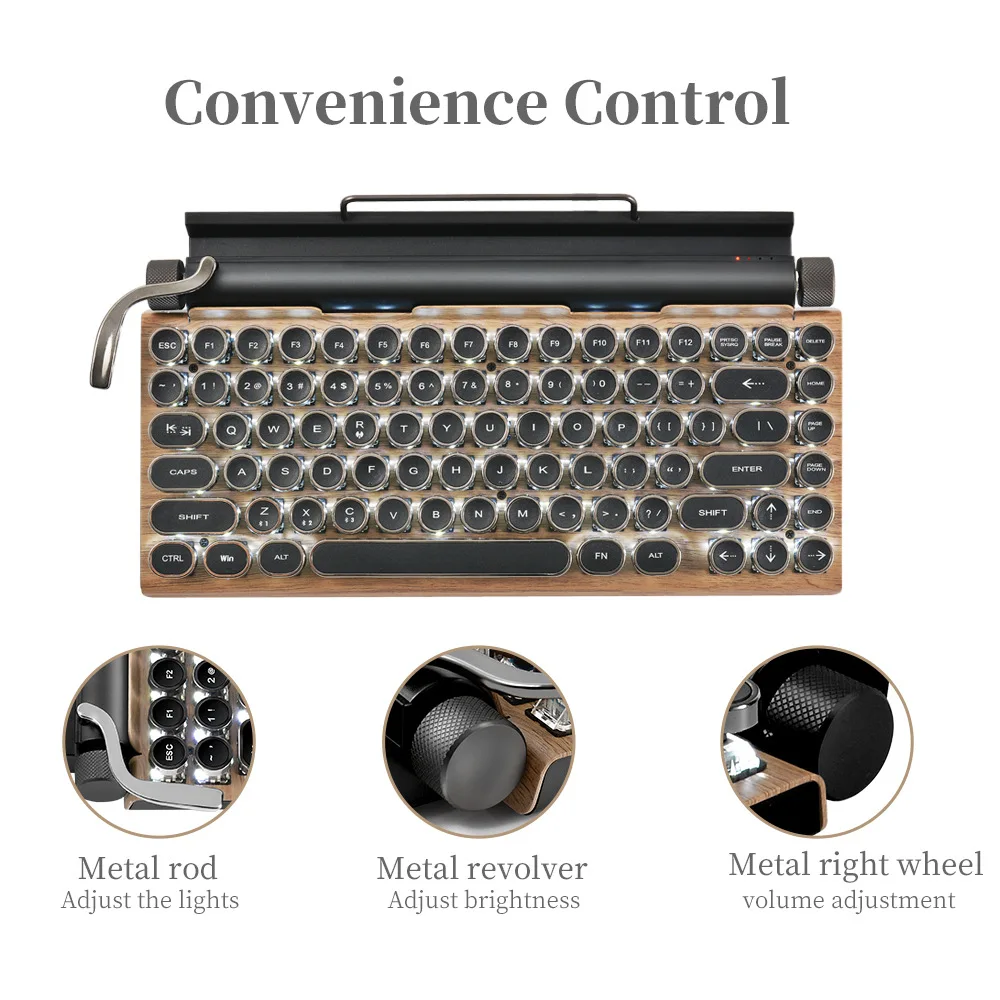 Retro Gaming Ipad - Teclado sem fio Bluetooth Typewriter, RGB
