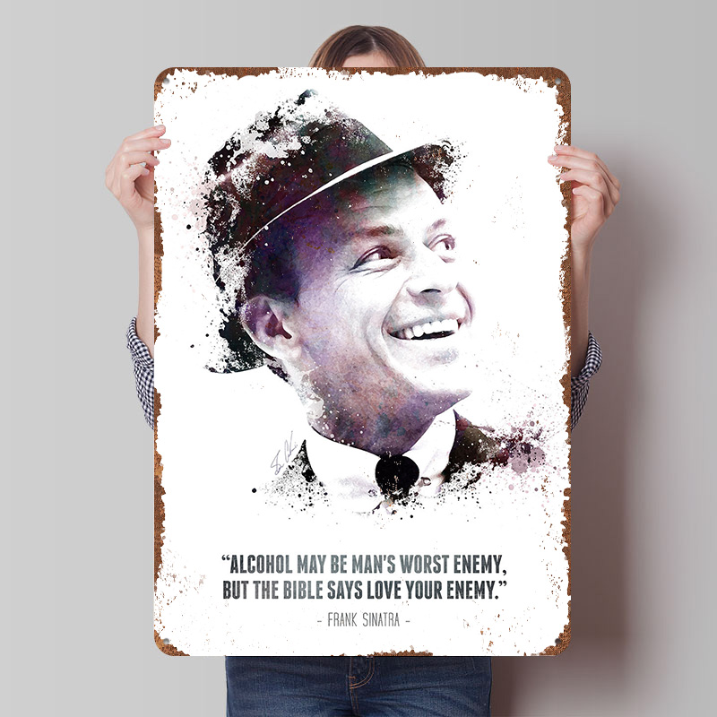 Retro Gaming Quotes - Frank Sinatra e suas citações. Placa