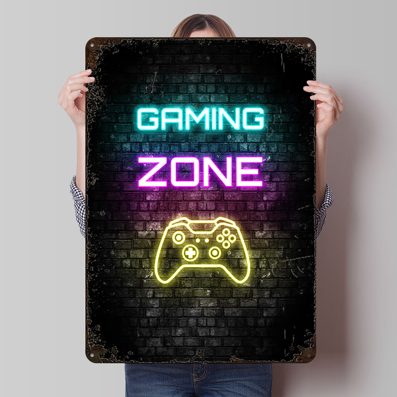 Retro Gaming Zone - Zona de jogo sinal de néon