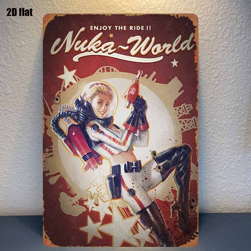 World Of Retro Gaming - Placa de Parede Metálica 2D Plana,