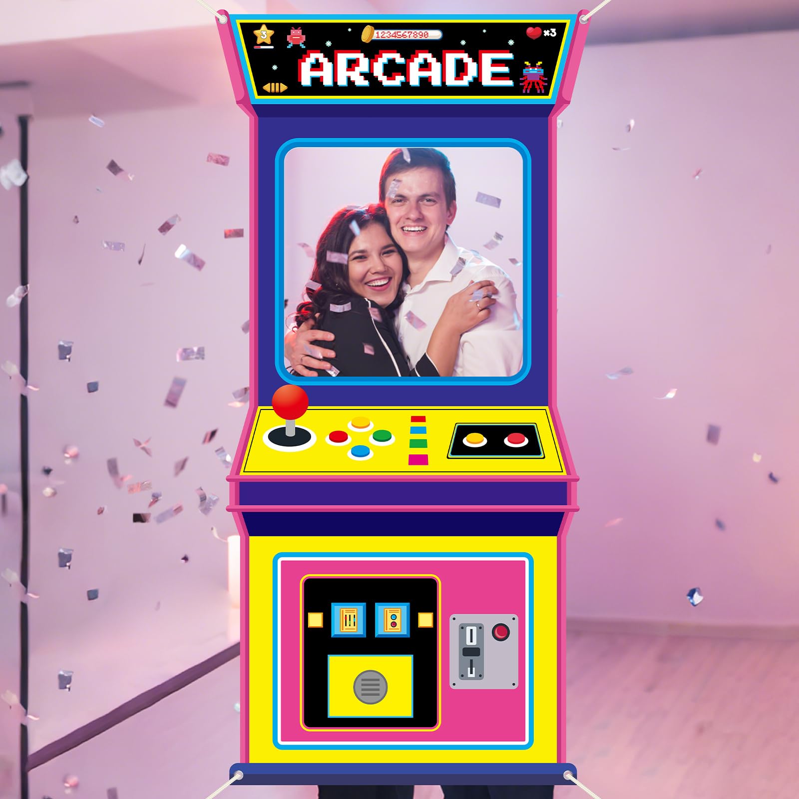 Fundo Fotográfico de Tecido co - Retro Gaming Banner avaliação e preço