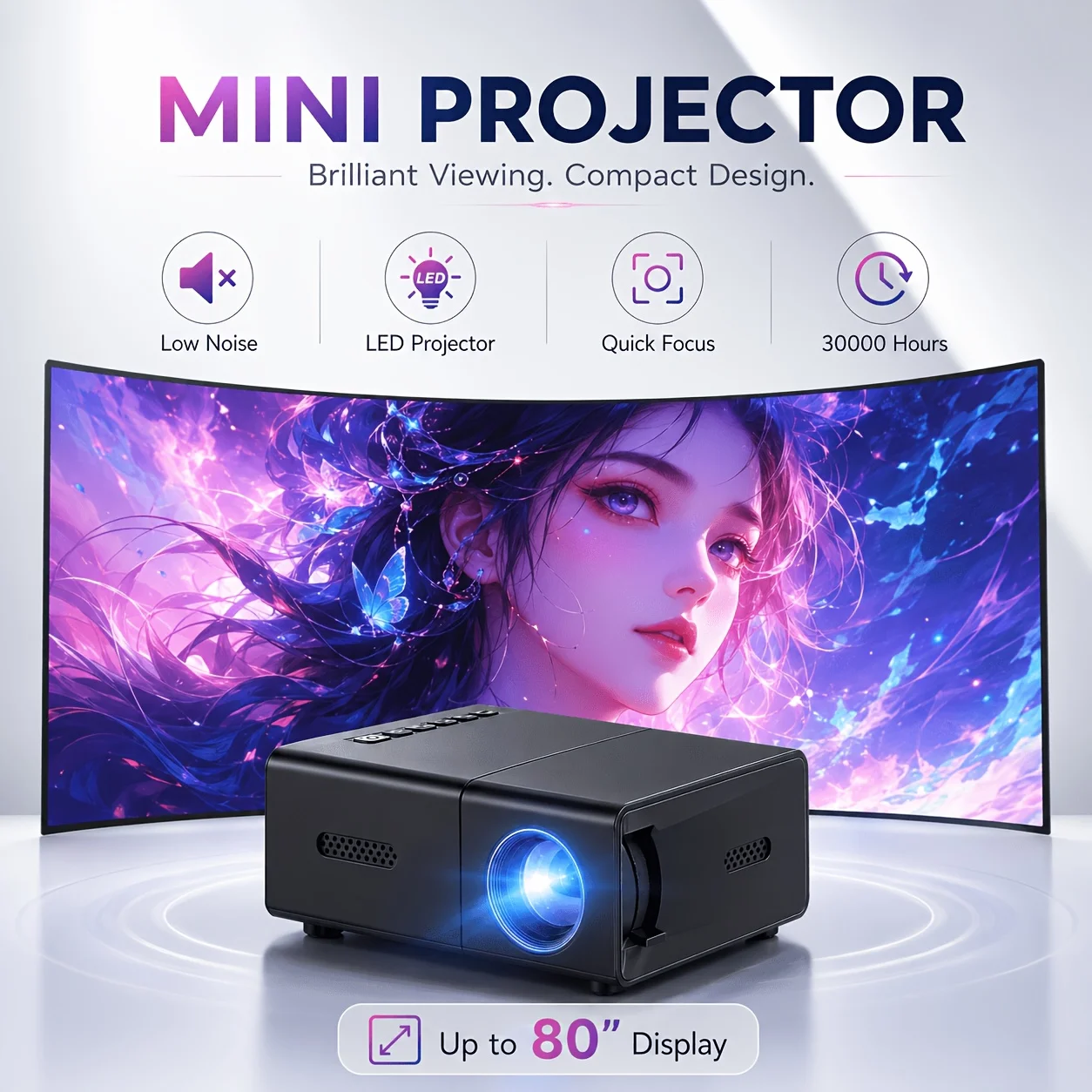 Mini projetor portátil, compat - Retro Gaming Projector avaliação e preço