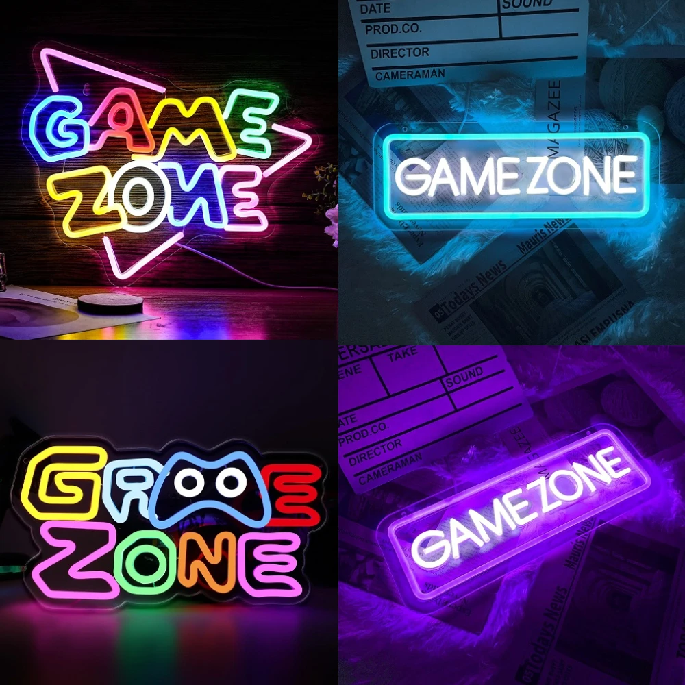 Zona de jogo neon led sinal pa - Retro Gaming Projector avaliação e preço