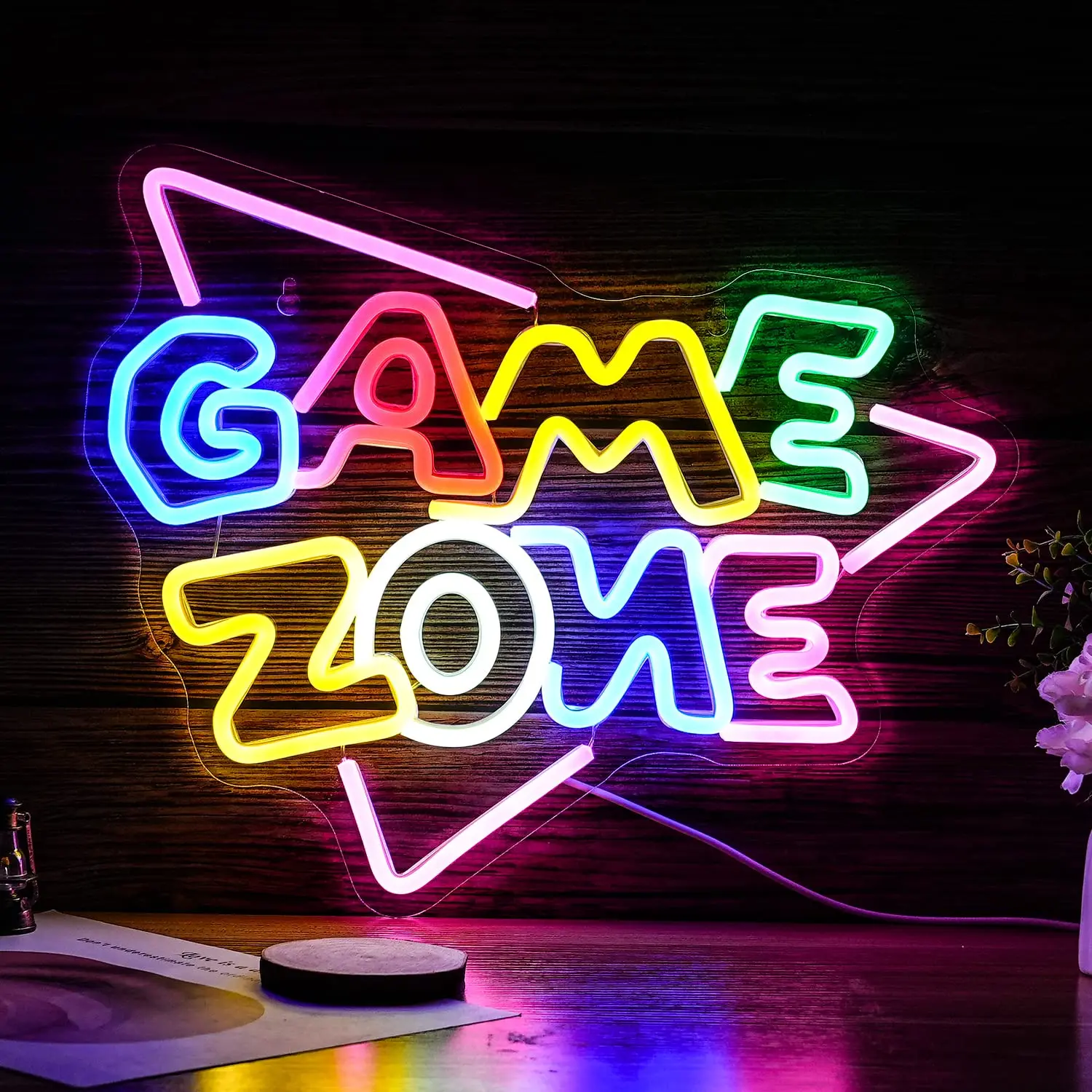 Zona de jogo neon led sinal pa - Retro Gaming Projector avaliação e preço