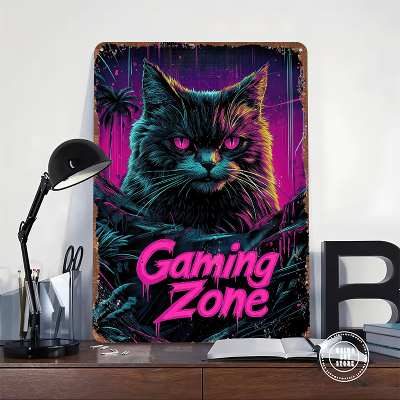 Placa de Metal Decorativa Gami - Retro Gaming At avaliação e preço