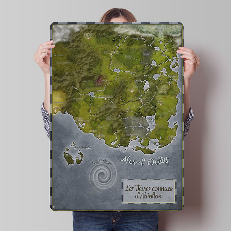 Mapa-Múndi Abiollon em Metal:  - World Of Retro Gaming avaliação e preço