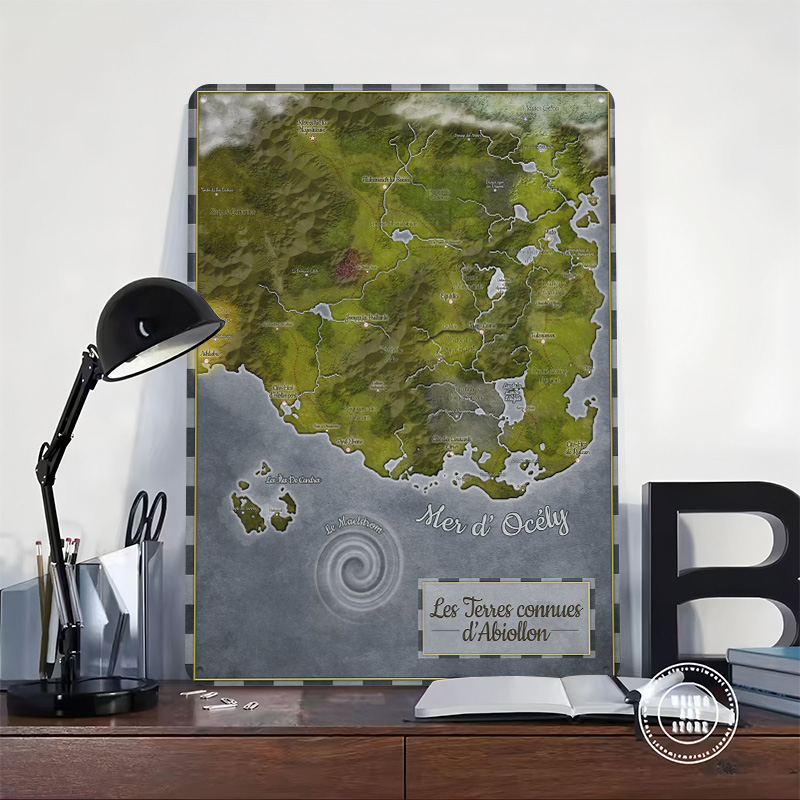 Mapa-Múndi Abiollon em Metal:  - World Of Retro Gaming avaliação e preço