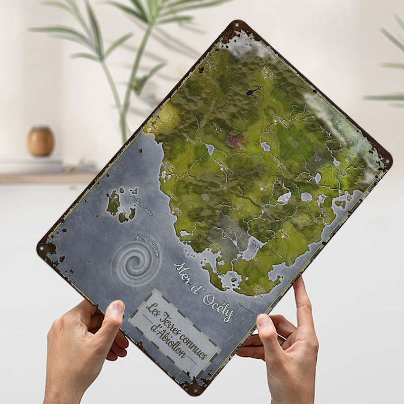 Mapa-Múndi Abiollon em Metal:  - World Of Retro Gaming avaliação e preço