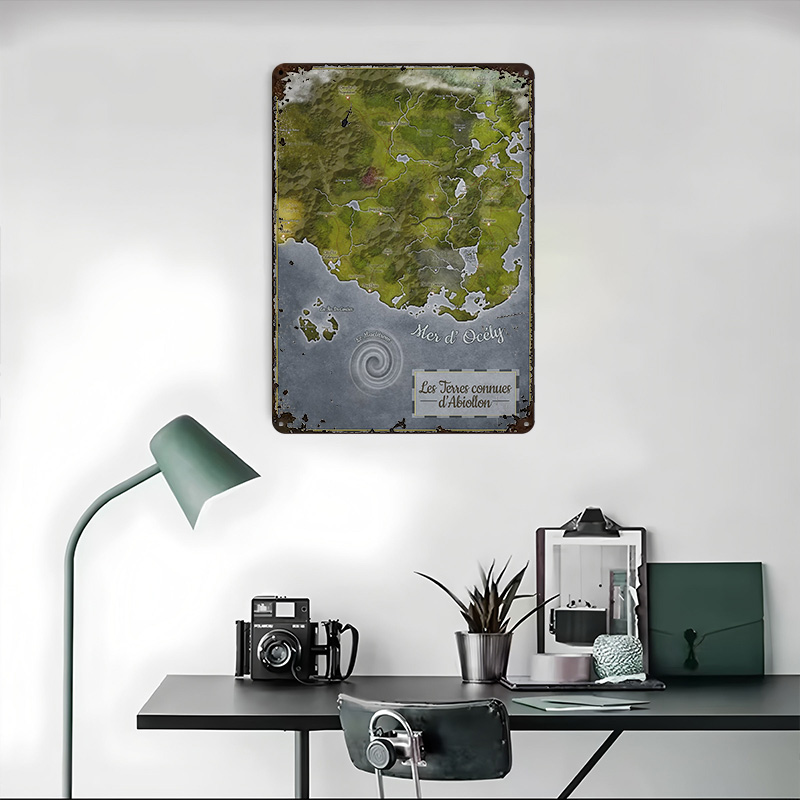 Mapa-Múndi Abiollon em Metal:  - World Of Retro Gaming avaliação e preço